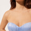 Top de costum de baie bandeau cu pernițe gradate, din satin lucios