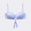 Top de costum de baie bandeau cu pernițe gradate, din satin lucios