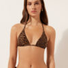 Top de costum de baie cu imprimeu animalier sălbatic