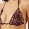 Top de costum de baie cu topuri triunghi maro cu imprimeu animalier Top de costum de baie cu topuri triunghi maro cu imprimeu animalier