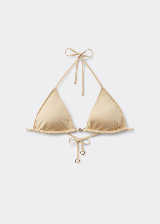Top de costum de baie cu topuri triunghiulare cu croială minimalistă Top de costum de baie cu topuri triunghiulare cu croială minimalistă