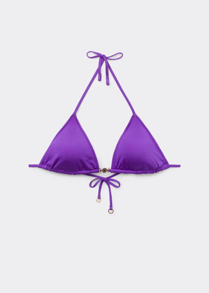 Top de costum de baie cu topuri triunghiulare cu croială minimalistă Top de costum de baie cu topuri triunghiulare cu croială minimalistă