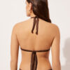 Top de costum de baie cu topuri triunghiulare cu pernițe gradate, din satin lucios Top de costum de baie cu topuri triunghiulare cu pernițe gradate, din satin lucios