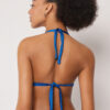 Top de costum de baie cu topuri triunghiulare cu pernițe gradate, din satin lucios Top de costum de baie cu topuri triunghiulare cu pernițe gradate, din satin lucios