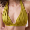 Top de costum de baie cu topuri triunghiulare cu pernițe gradate, din satin lucios