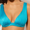 Top de costum de baie cu topuri triunghiulare cu pernițe gradate, din satin lucios Top de costum de baie cu topuri triunghiulare cu pernițe gradate, din satin lucios