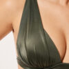 Top de costum de baie cu topuri triunghiulare cu pernițe gradate, din satin lucios Top de costum de baie cu topuri triunghiulare cu pernițe gradate, din satin lucios
