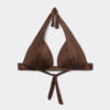 Top de costum de baie cu topuri triunghiulare cu pernițe gradate, din satin lucios Top de costum de baie cu topuri triunghiulare cu pernițe gradate, din satin lucios