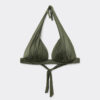 Top de costum de baie cu topuri triunghiulare cu pernițe gradate, din satin lucios Top de costum de baie cu topuri triunghiulare cu pernițe gradate, din satin lucios
