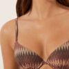 Top de costum de baie push-up cu model chevron auriu Top de costum de baie push-up cu model chevron auriu