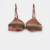 Top de costum de baie push-up cu model chevron auriu Top de costum de baie push-up cu model chevron auriu