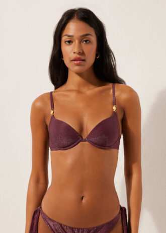 Top de costum de baie push-up cu pernițe Golden Glow