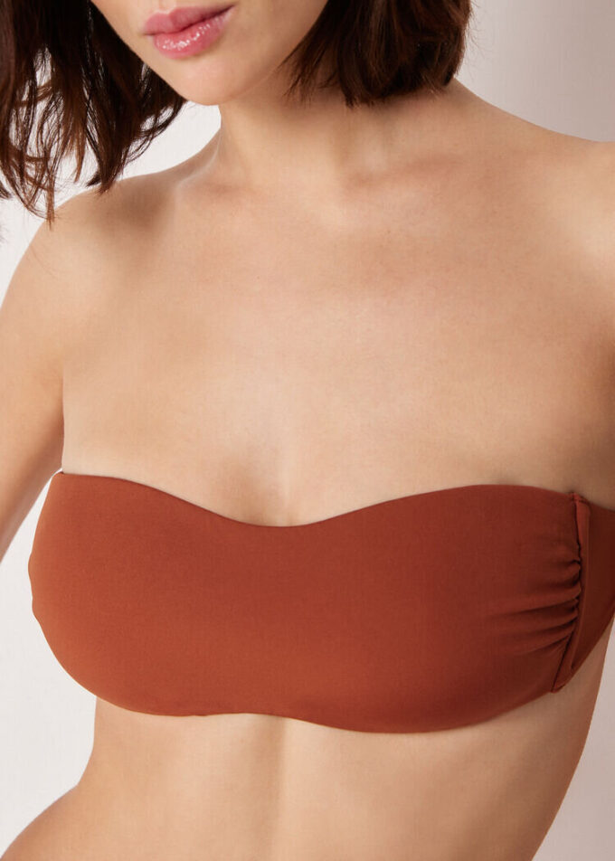 Top de costum de baie tip bandeau, croială premium