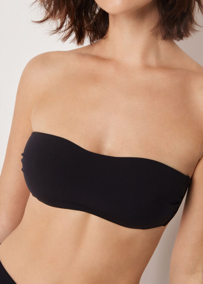 Top de costum de baie tip bandeau, croială premium