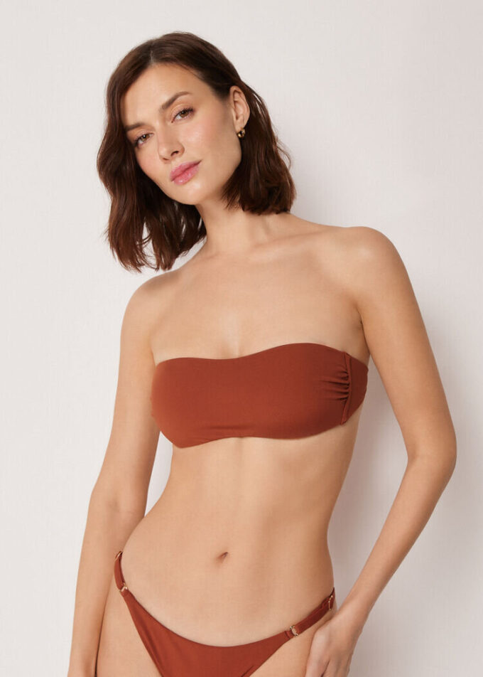 Top de costum de baie tip bandeau, croială premium