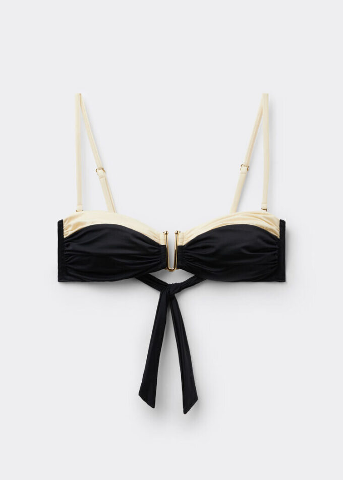 Top de costum de baie tip bandeau Elegant Bicolor