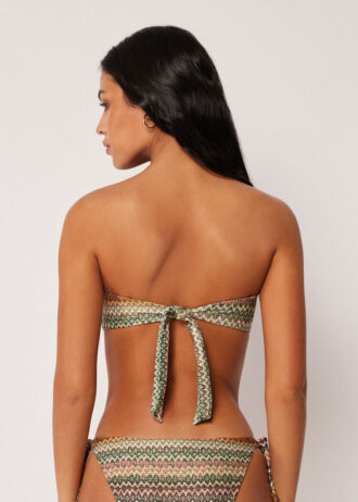 Top de costum de baie tip bandeau, elegant, cu imprimeu etnic Top de costum de baie tip bandeau, elegant, cu imprimeu etnic