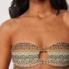 Top de costum de baie tip bandeau, elegant, cu imprimeu etnic