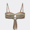 Top de costum de baie tip bandeau, elegant, cu imprimeu etnic