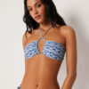 Top de costum de baie tip bandeau Water Reflection