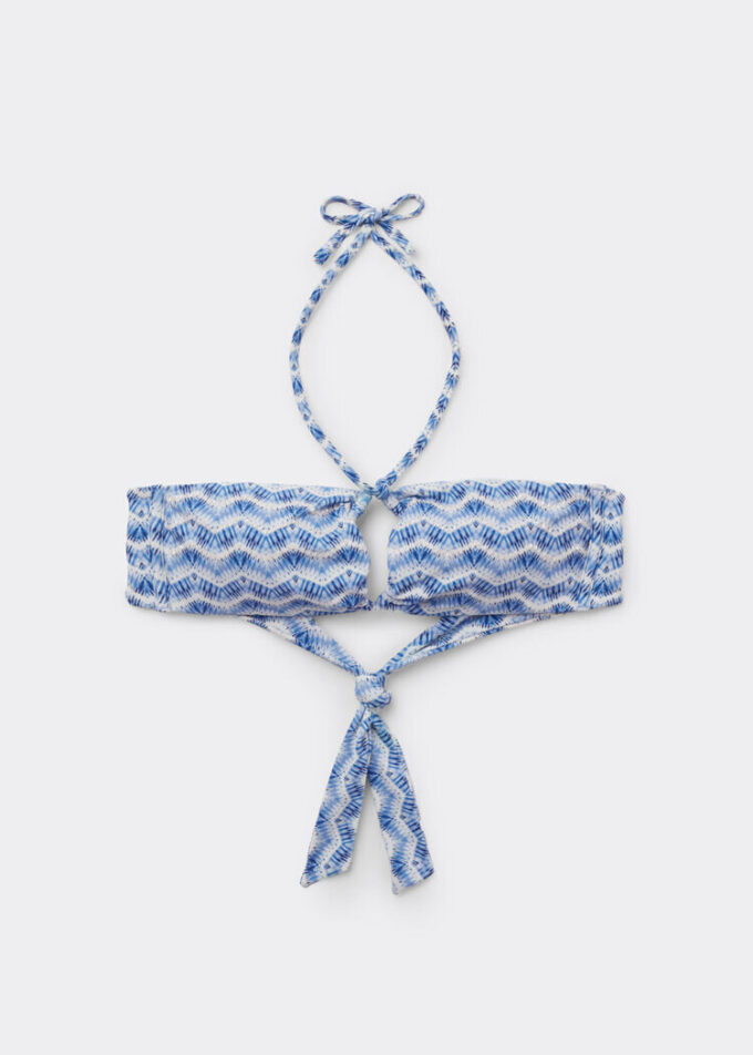 Top de costum de baie tip bandeau Water Reflection