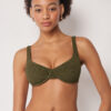 Top de costum de baie Topuri balconette Crinkle Waves Top de costum de baie Topuri balconette Crinkle Waves