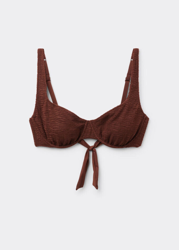 Top de costum de baie Topuri balconette Crinkle Waves Top de costum de baie Topuri balconette Crinkle Waves