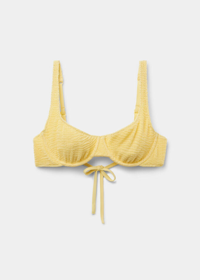 Top de costum de baie Topuri balconette Crinkle Waves Top de costum de baie Topuri balconette Crinkle Waves