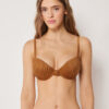 Topuri de bikini push-up cu pernițe din satin lucios Topuri de bikini push-up cu pernițe din satin lucios
