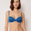 Topuri de bikini push-up cu pernițe din satin lucios Topuri de bikini push-up cu pernițe din satin lucios