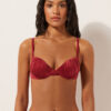Topuri de bikini push-up cu pernițe din satin lucios Topuri de bikini push-up cu pernițe din satin lucios