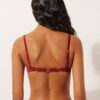 Topuri de bikini push-up cu pernițe din satin lucios Topuri de bikini push-up cu pernițe din satin lucios