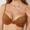 Topuri de bikini push-up cu pernițe din satin lucios Topuri de bikini push-up cu pernițe din satin lucios