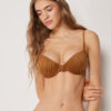 Topuri de bikini push-up cu pernițe din satin lucios Topuri de bikini push-up cu pernițe din satin lucios