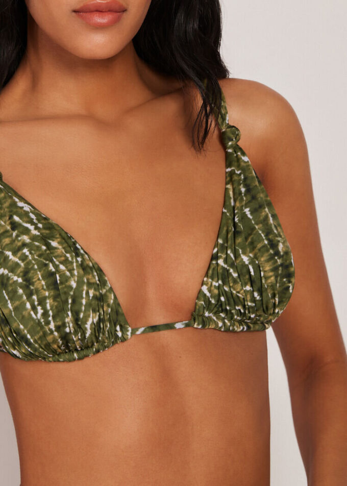 Topuri triunghi de costum de baie Natural Tie-Dye